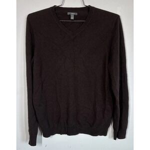 Apt. 9 Men's Brown Cashmere V-Neck Pullover Sweater Size L Quiet Luxury Preppy